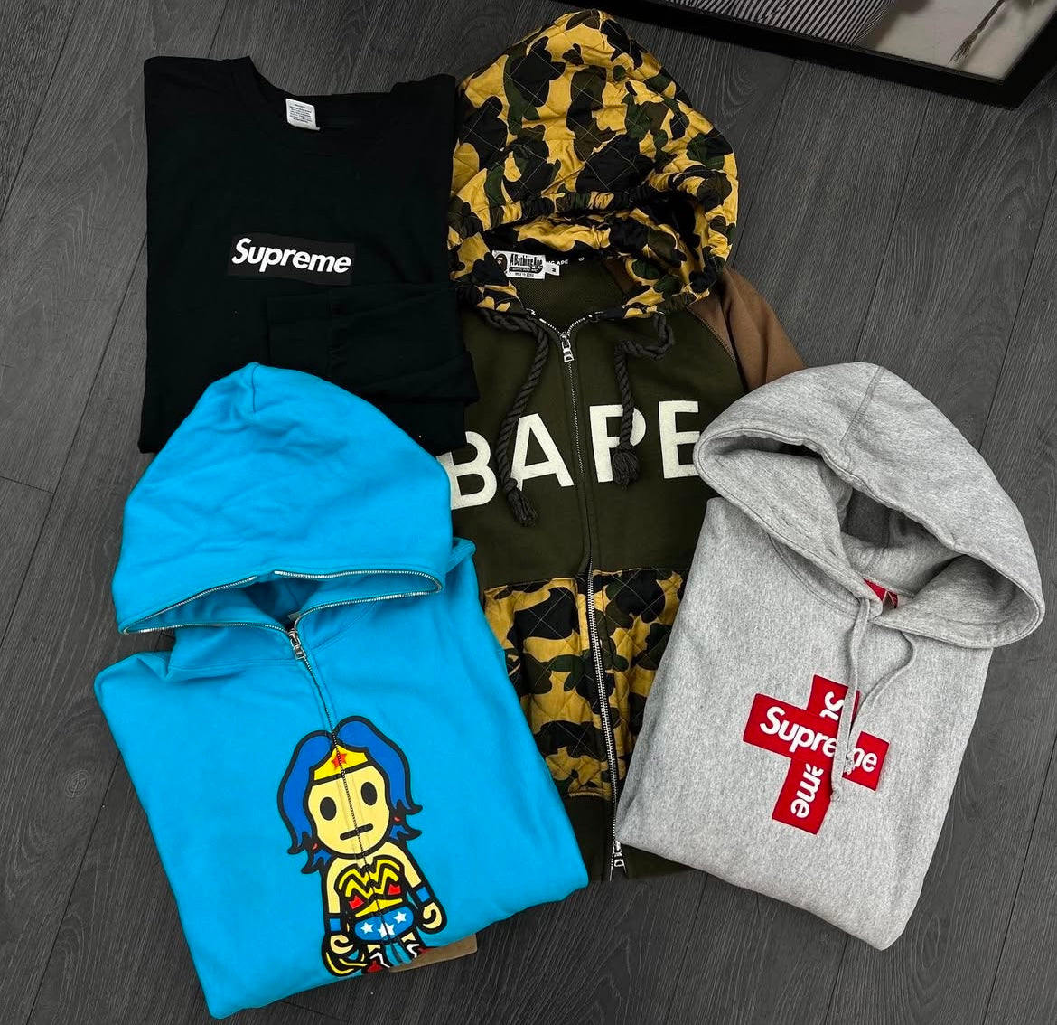 Bape x Supreme Hoodies Supplier (Bulk Supplier)